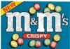 m&m crispy, candy labels
